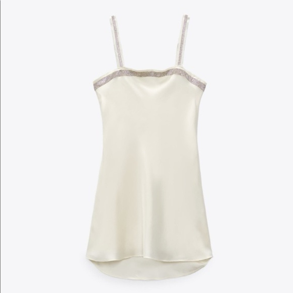 Zara Satin Effect Jewel Mini Dress